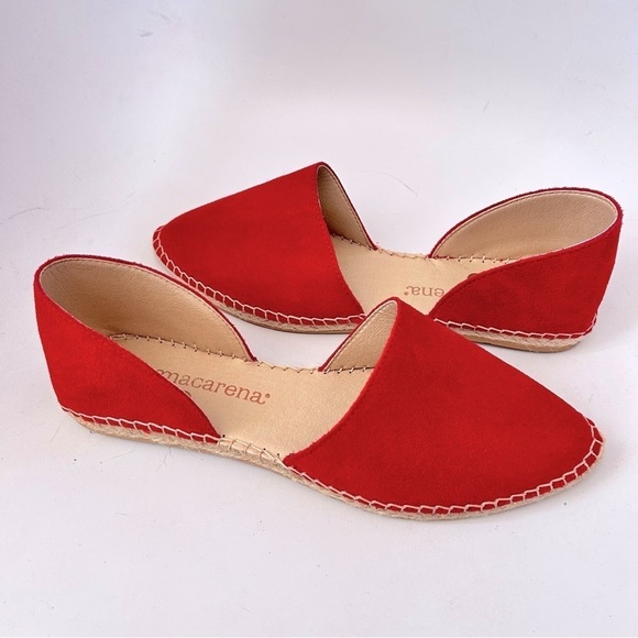 MACARENA Iris Red Suede Espadrille Flat Size 40 / us 9.5 NWOB - Picture 4 of 12